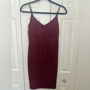 Burgundy glitter dress